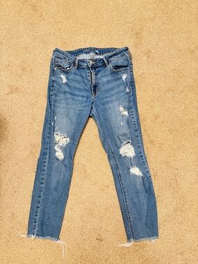 Old Navy Medium Blue Ripped Skinny Jeans